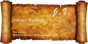 Járai Viktor névjegykártya